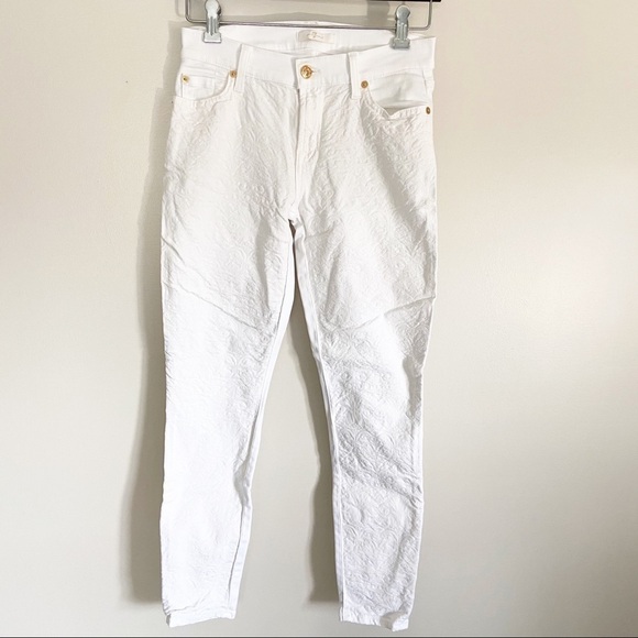 7 FOR ALL MANKIND Skinny Pants Jacquard Pattern - Picture 1 of 7